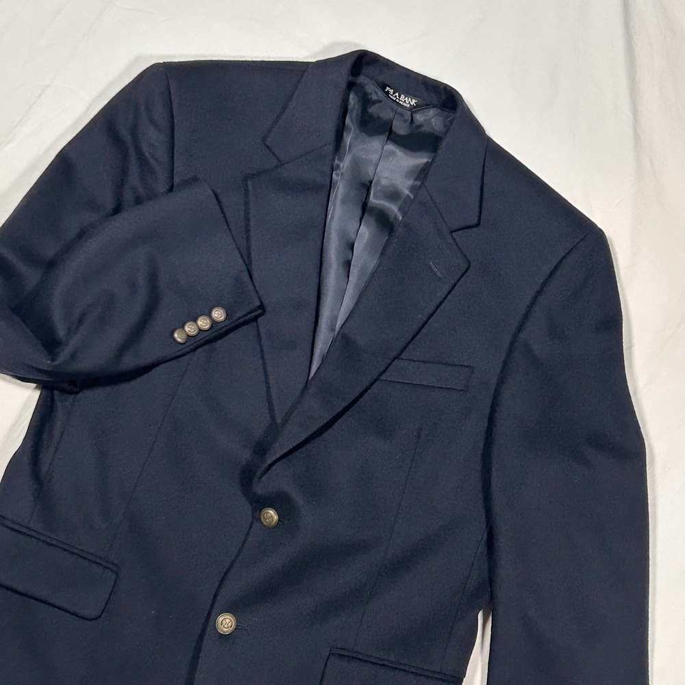 Jos A Bank Gordon Mens 100 Cashmere‎ Navy Blue Blazer Sport Coat 40 RG
